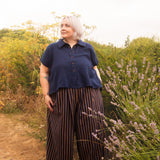 The Margo Trousers in Navy Stripe