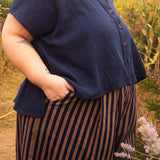 The Letty Shirt in Navy Cotton