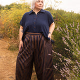 The Margo Trousers in Navy Stripe