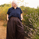 The Margo Trousers in Navy Stripe