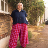 The Margo Trousers in Pink + Red Check