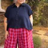 The Letty Shirt in Navy Cotton