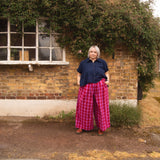 The Margo Trousers in Pink + Red Check