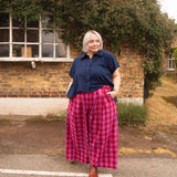 The Margo Trousers in Pink + Red Check
