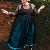 The Gathered Skirt in Teal Velvet