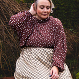 The Solstice Shirt in Brown Polka