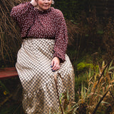 The Gathered Skirt in Gold Check