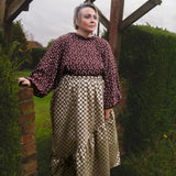 The Gathered Skirt in Gold Check