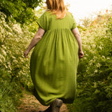 The Everything Dress in Semi-Sheer Moss Green