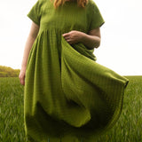 The Everything Dress in Semi-Sheer Moss Green