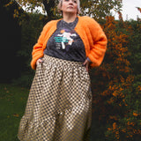 The Gathered Skirt in Gold Check