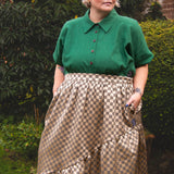 The Gathered Skirt in Gold Check