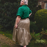 The Gathered Skirt in Gold Check