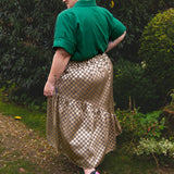 The Gathered Skirt in Gold Check