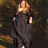 The Oak Skirt - Black polka