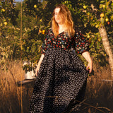 The Oak Skirt - Black polka