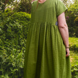 The Everything Dress in Semi-Sheer Moss Green