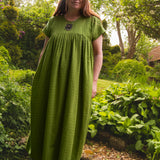 The Everything Dress in Semi-Sheer Moss Green