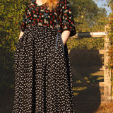 The Oak Skirt - Black polka