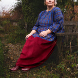 The Doddle Dress in Blue/Burgundy