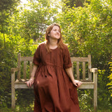 The Everything Dress in Brown Stripe Tencel