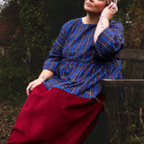 The Doddle Dress in Blue/Burgundy