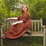 The Everything Dress in Brown Stripe Tencel