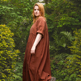 The Everything Dress in Brown Stripe Tencel