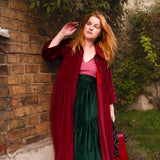 The Gathered Skirt in Green Velvet