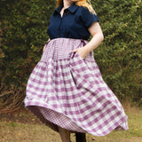 The Oak Skirt - Purple double gingham