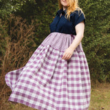 The Oak Skirt - Purple double gingham