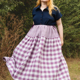 The Oak Skirt - Purple double gingham