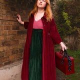 The Gathered Skirt in Green Velvet