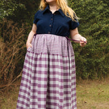 The Oak Skirt - Purple double gingham
