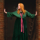 The Gathered Skirt in Green Velvet