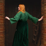 The Gathered Skirt in Green Velvet