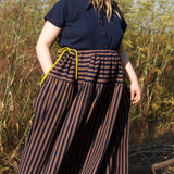 The Oak Skirt - Navy stripe