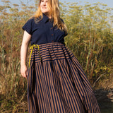 The Oak Skirt - Navy stripe