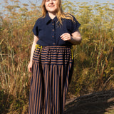 The Oak Skirt - Navy stripe