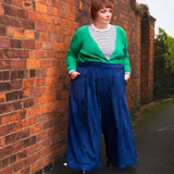 The Margo Trousers in Blue Corduroy