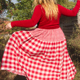 The Oak Skirt - Red double gingham