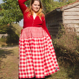 The Oak Skirt - Red double gingham