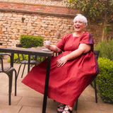 The Loop Dress in Red/Purple