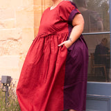 The Loop Dress in Red/Purple
