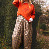 The Margo Trousers in Gold Check