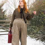 The Margo Trousers in Gold Check