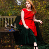 The Fold Top in Red Linen