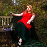 The Fold Top in Red Linen