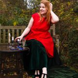 The Fold Top in Red Linen