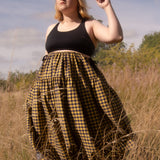 The Oak Skirt - Yellow/Navy Vichy check